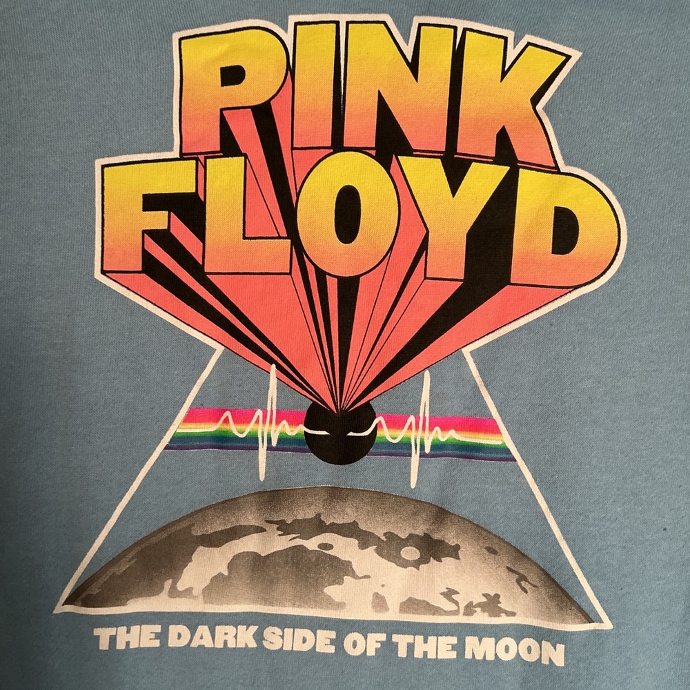 Pink Floyd Dark Side of the Moon Graphic Hoodie Blue Rock Band Sweatshirt - Picture 16 of 16
